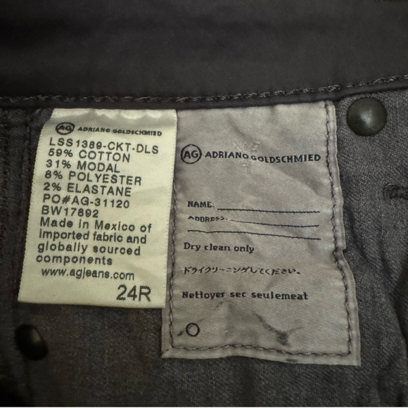 NWT! AG JEANS Leatherette Crinkle Coated Ankle Leggings Charcoal Gray Size 24 - Picture 6 of 14